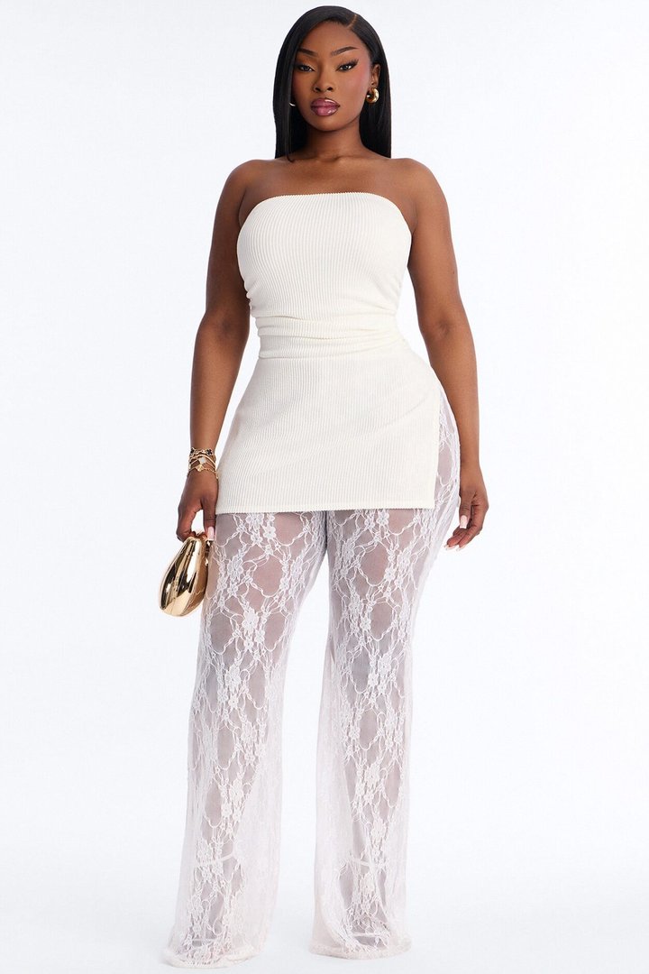Fair Intentions Lace Flare Jumpsuit - White