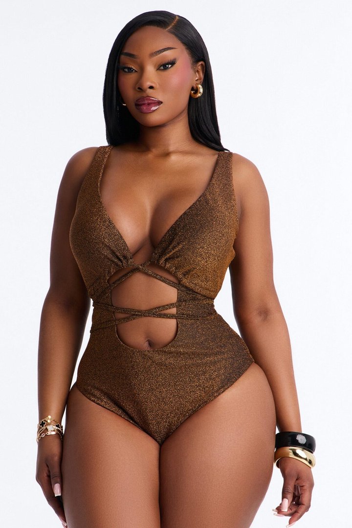 High Temperature 1 Piece Swimsuit - Bronze