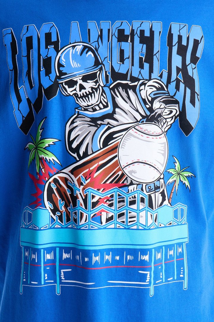 Los Angeles Skeletons Oversized Short Sleeve Tee - Royal