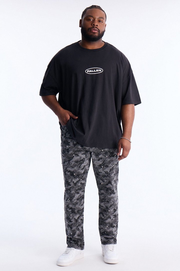 Fallen But Not Lost Oversized Short Sleeve Tee - Black Wash