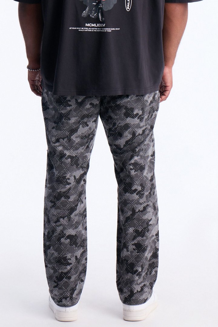 Slim Embellished Hex Pant - Black