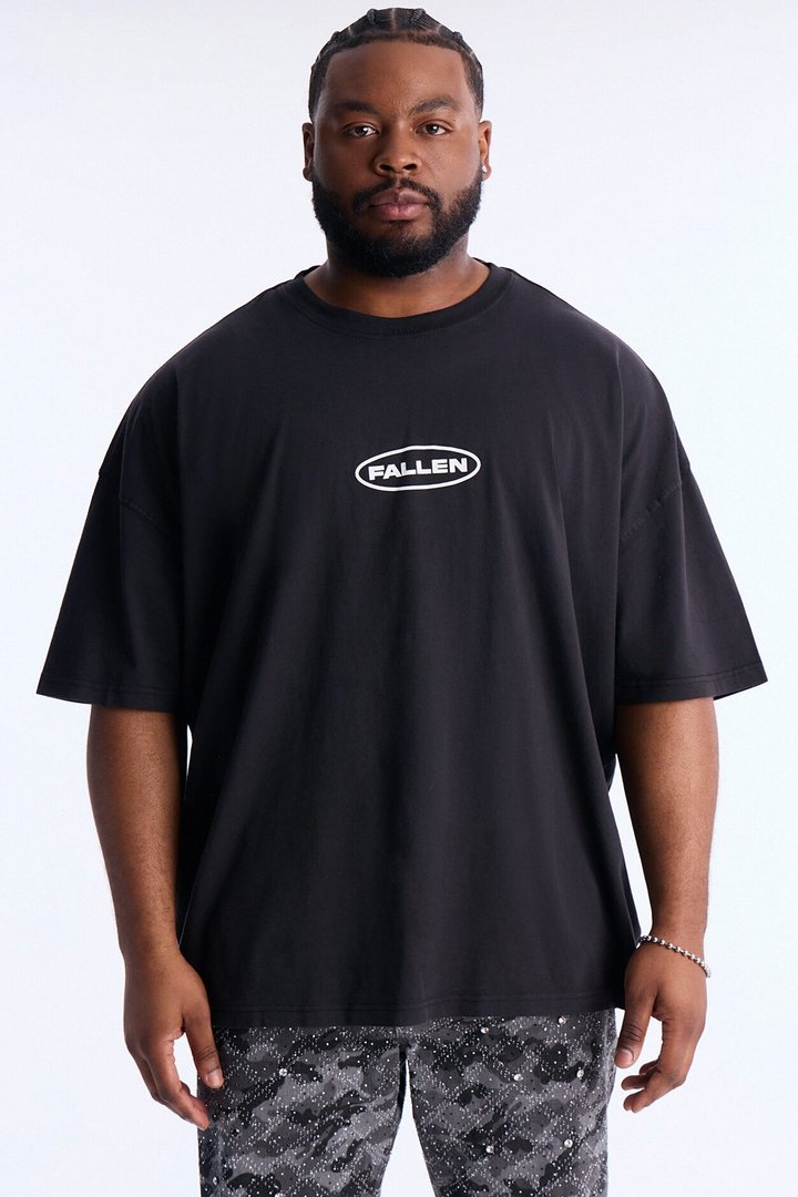 Fallen But Not Lost Oversized Short Sleeve Tee - Black Wash