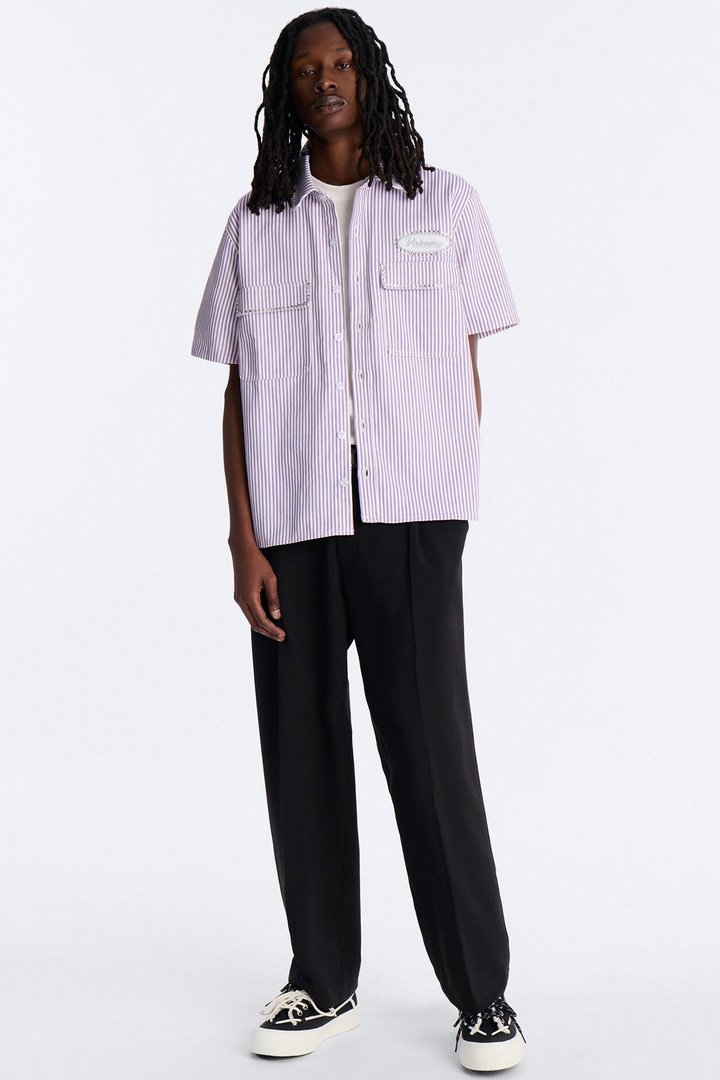 Diamante Trim Mechanic Shirt - Purple