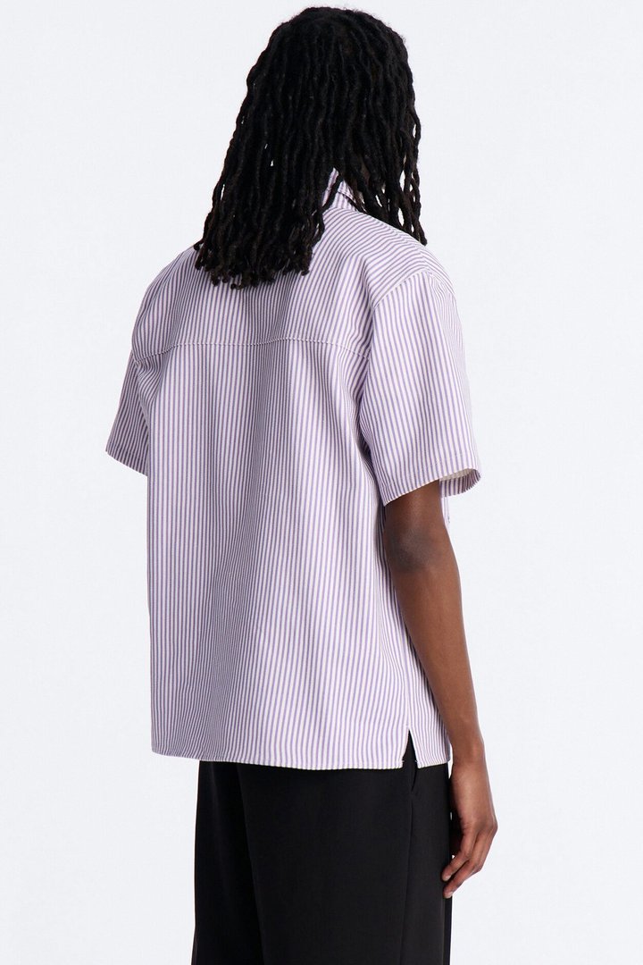 Diamante Trim Mechanic Shirt - Purple