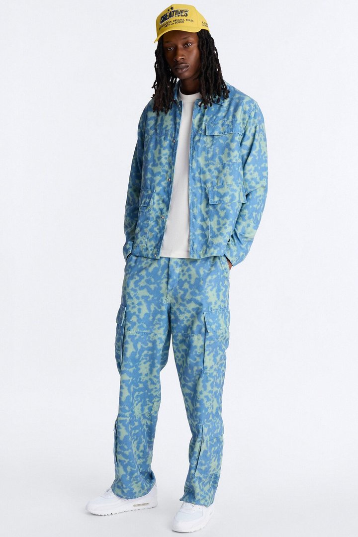 Terrain Drip Textured Chore Jacket - Blue