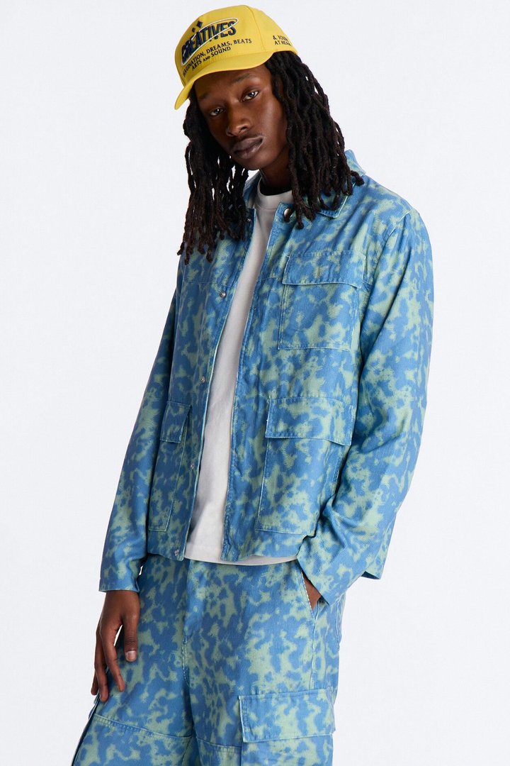 Terrain Drip Textured Chore Jacket - Blue