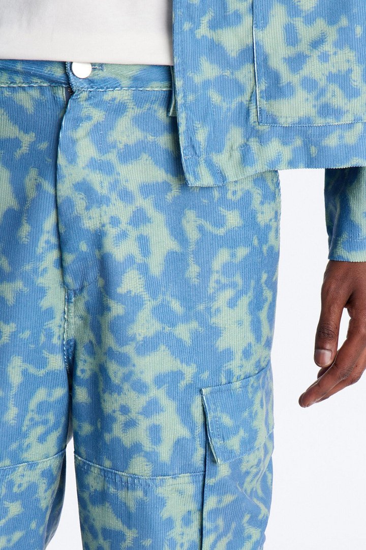 Baggy Terrain Drip Textured Pant - Blue
