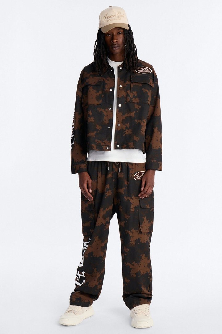 Von Dutch Rodeo Faux Pony Hair Work Jacket - Brown