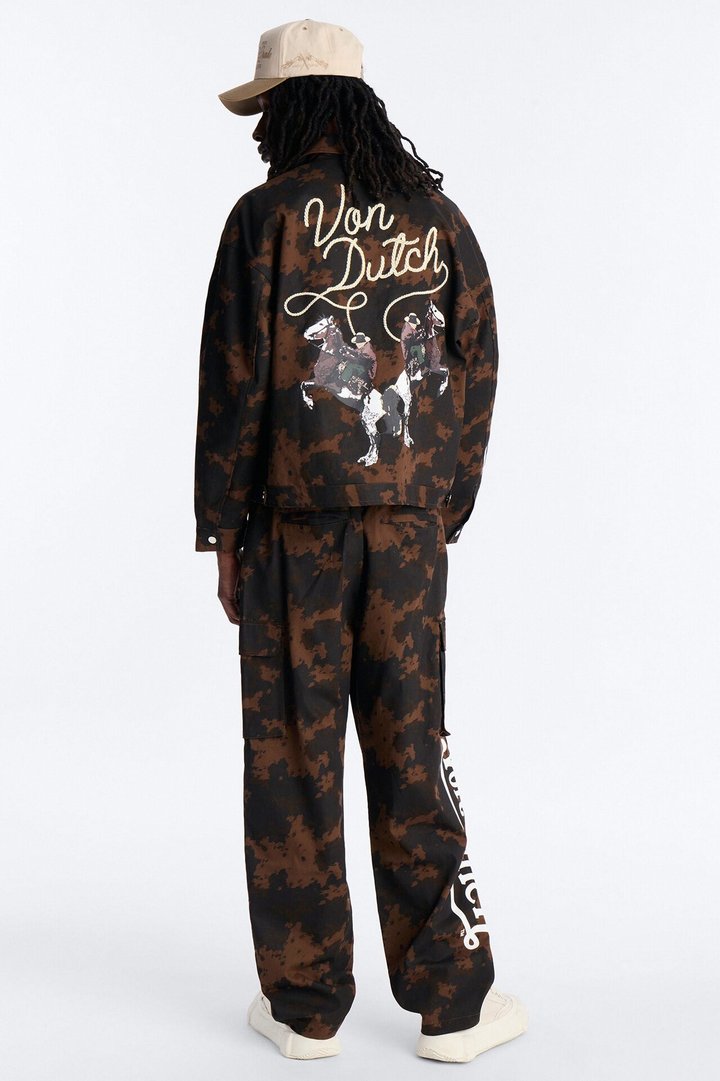 Von Dutch Rodeo Faux Pony Hair Baggy Pant - Brown