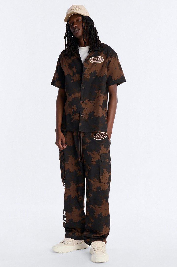 Von Dutch Rodeo Dual Cuban Button Up - Brown