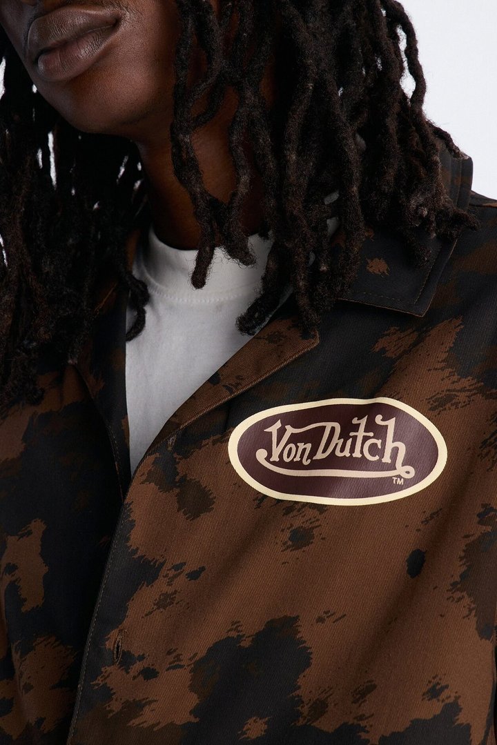 Von Dutch Rodeo Dual Cuban Button Up - Brown