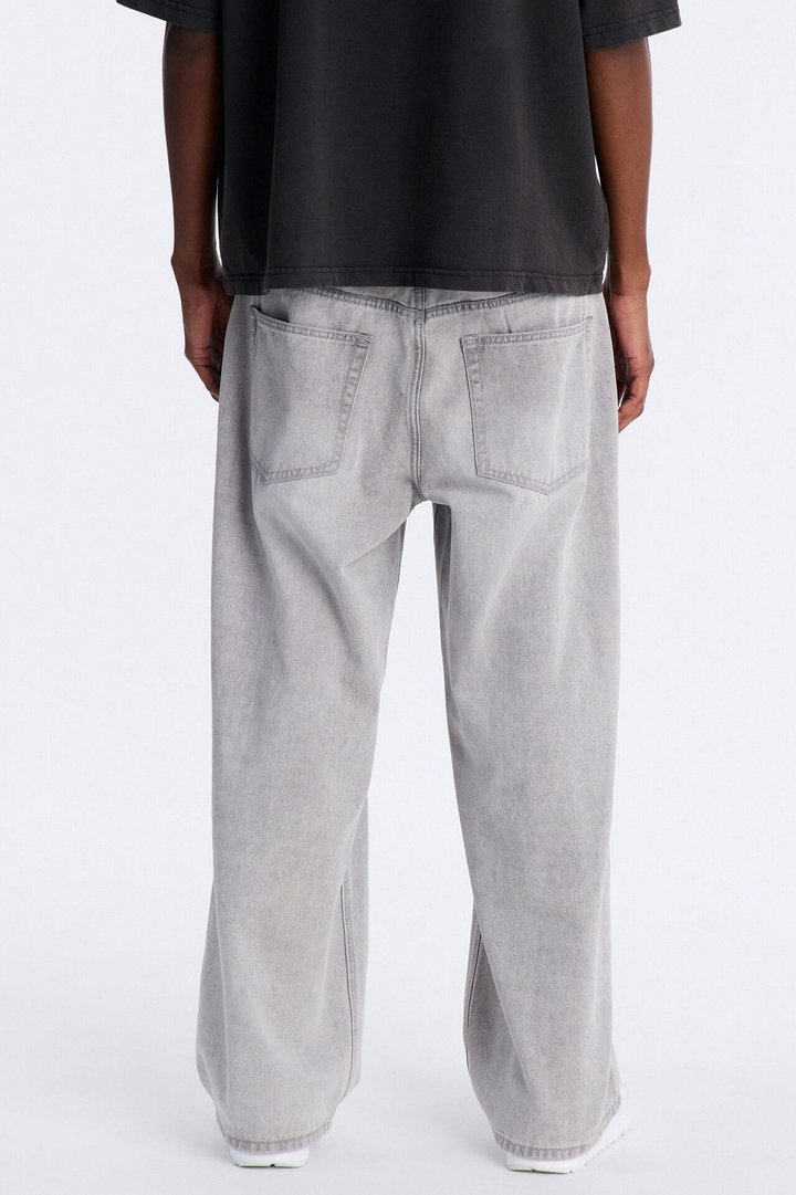 Essential Destroyed Baggy Rigid Jean - Grey