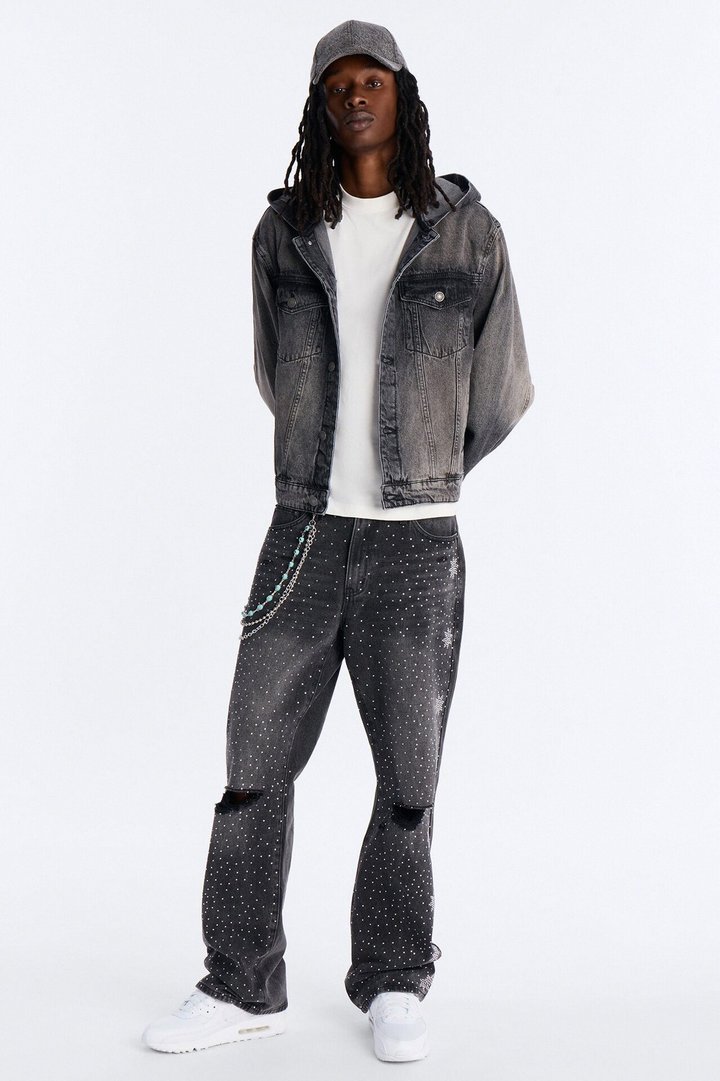 Shrunken Off Duty Denim Trucker Jacket - Black Wash