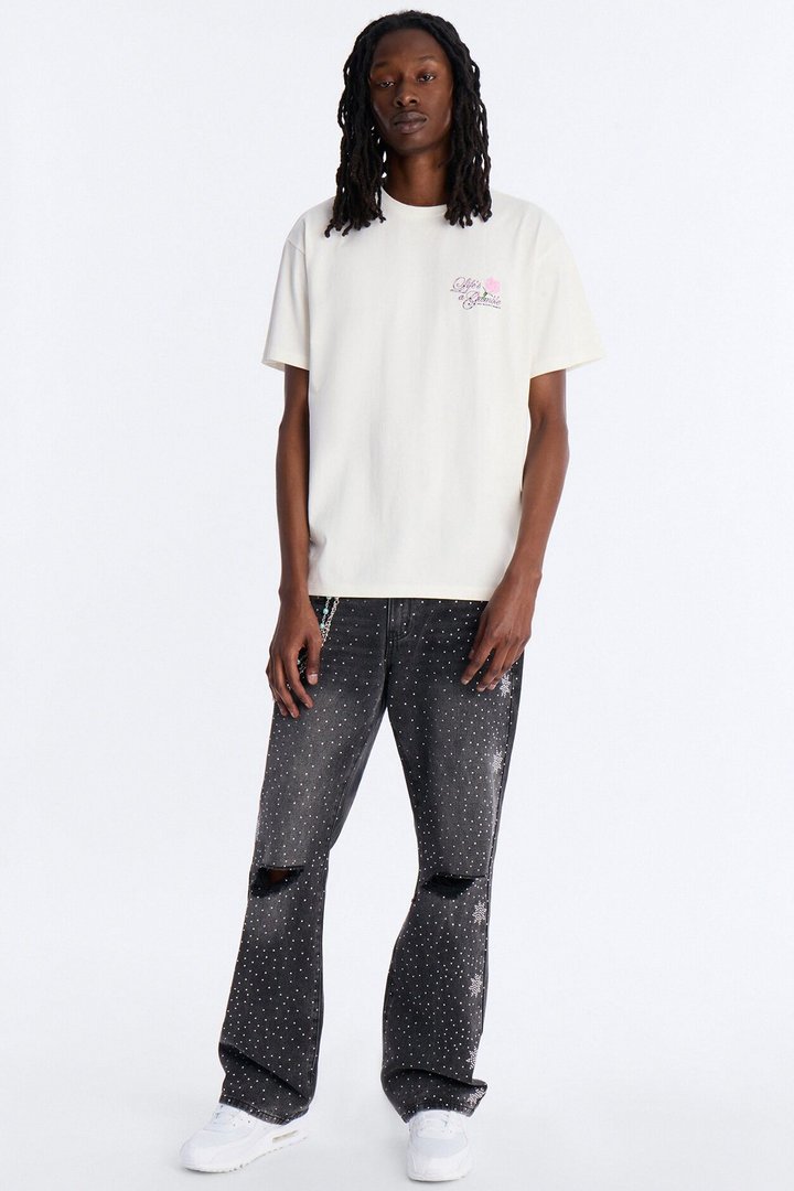Lifes A Gamble And Im Always Winning Short Sleeve Tee - Off White