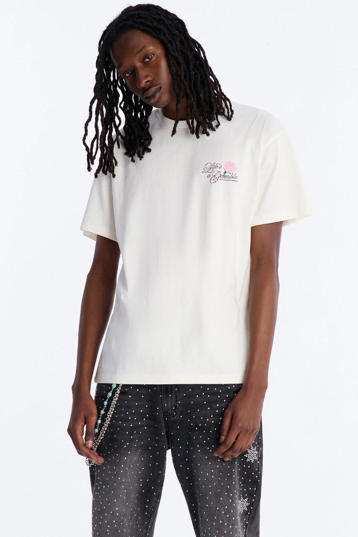 Lifes A Gamble And Im Always Winning Short Sleeve Tee - Off White