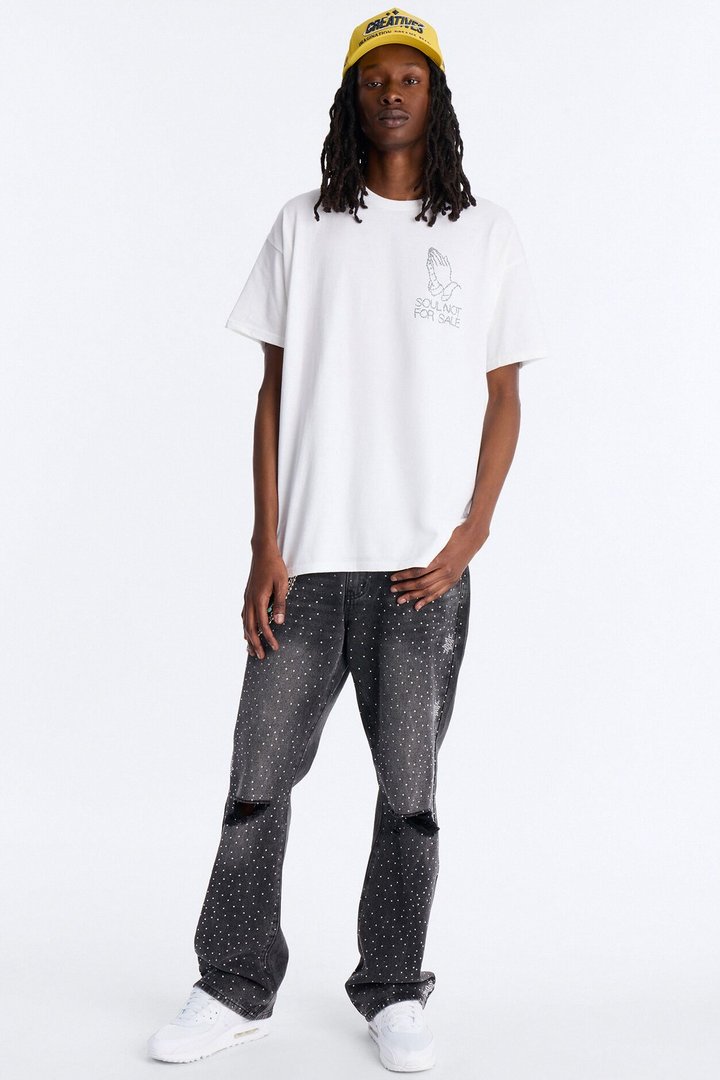 Soul Not For Sale Oversized Short Sleeve Tee - White