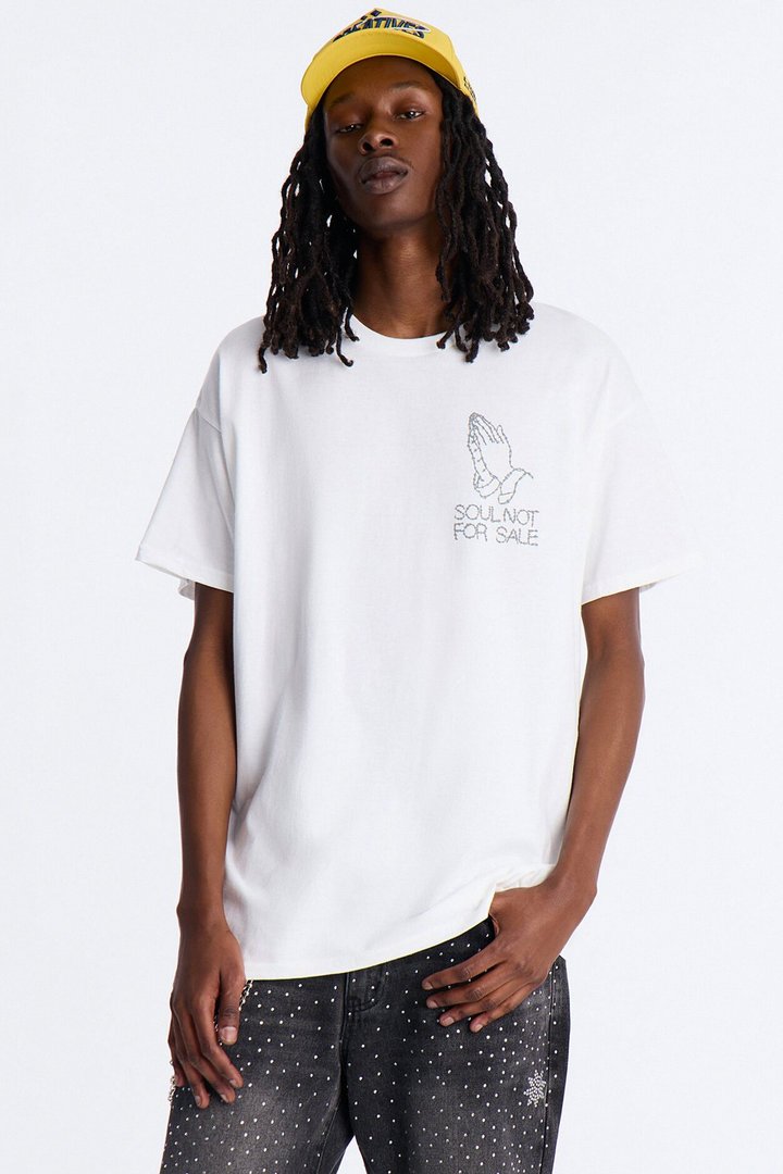Soul Not For Sale Oversized Short Sleeve Tee - White