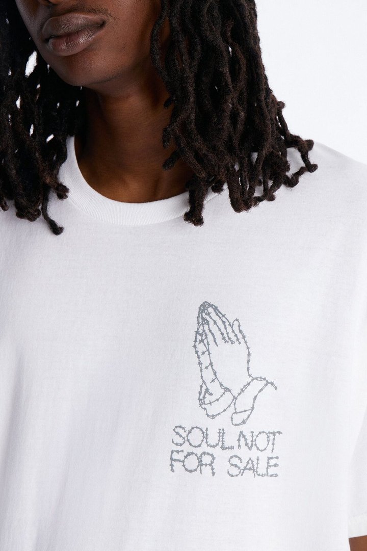Soul Not For Sale Oversized Short Sleeve Tee - White