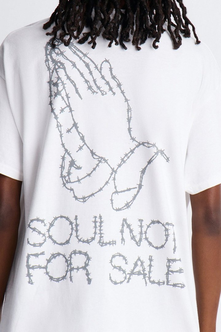 Soul Not For Sale Oversized Short Sleeve Tee - White