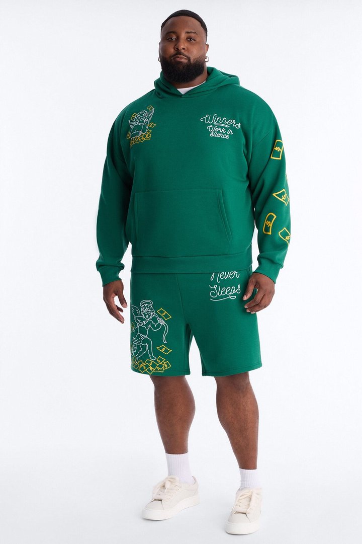 Paper Chasers Chain Stitch Sweatshorts - Green