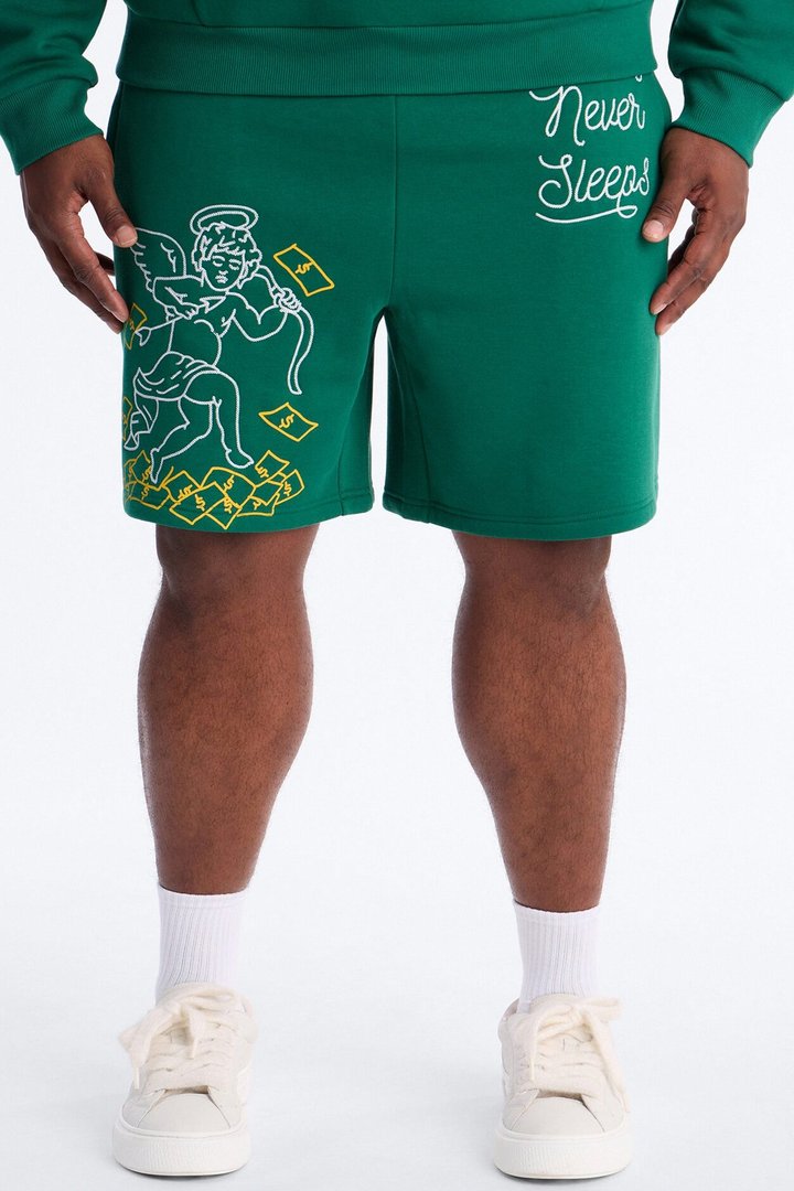 Paper Chasers Chain Stitch Sweatshorts - Green