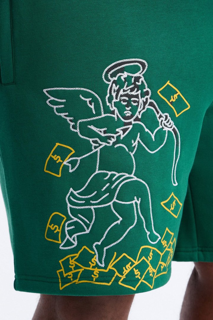 Paper Chasers Chain Stitch Sweatshorts - Green