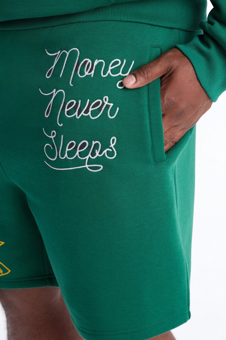 Paper Chasers Chain Stitch Sweatshorts - Green