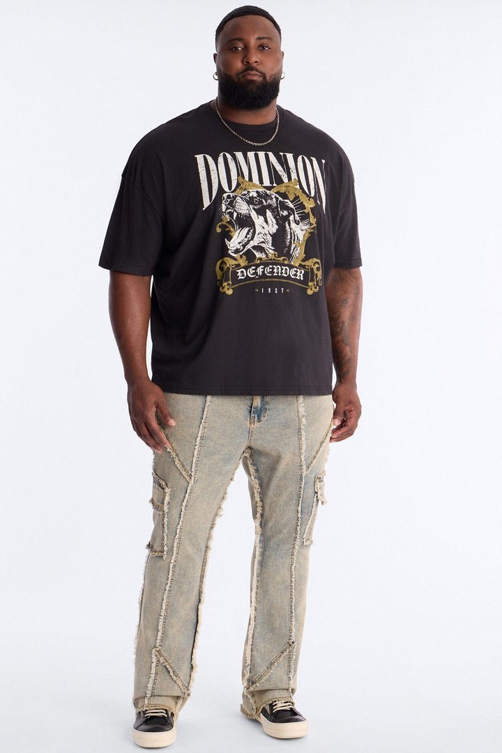 Raw Edge Skinny Stacked Flare Jeans - Vintage Wash