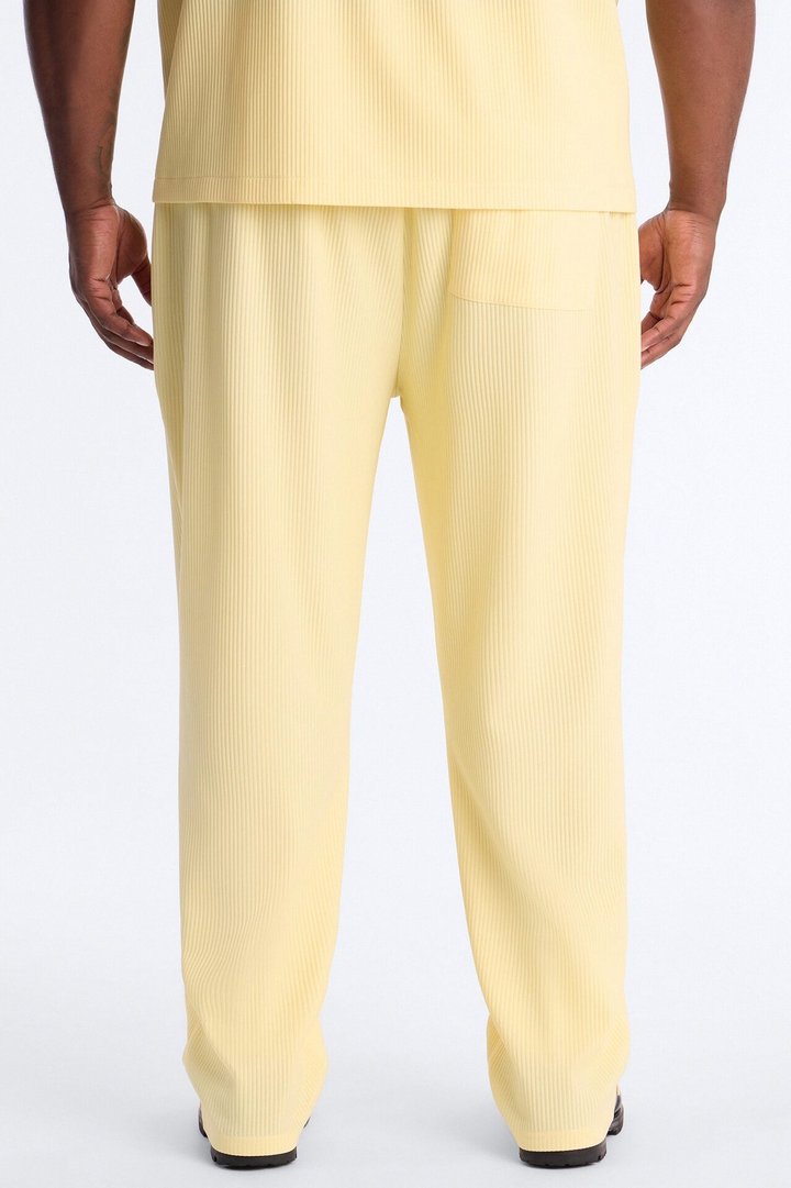 Show Up Slim Slit Pants - Butter Yellow