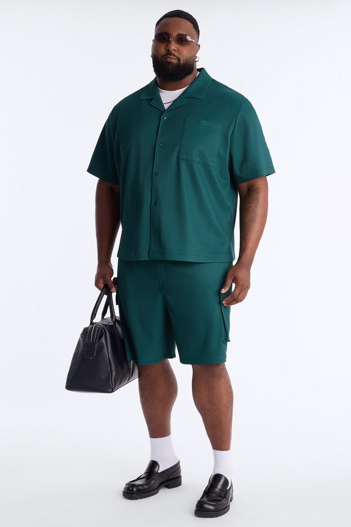 Show Up Short Sleeve Cuban Shirt - Teal
