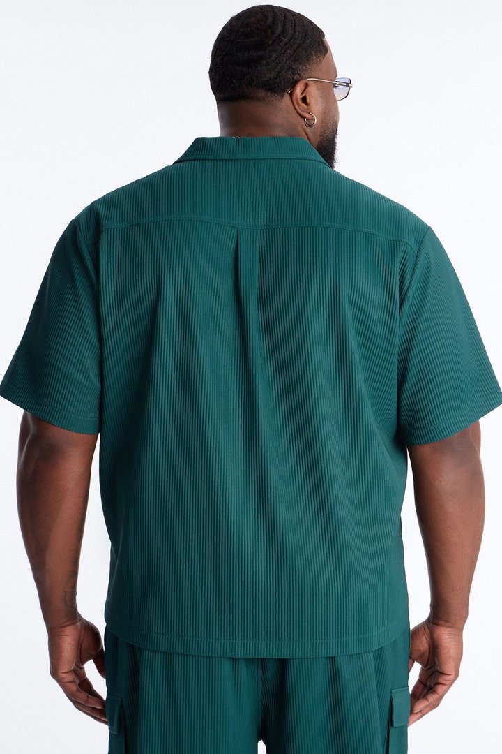 Show Up Short Sleeve Cuban Shirt - Teal