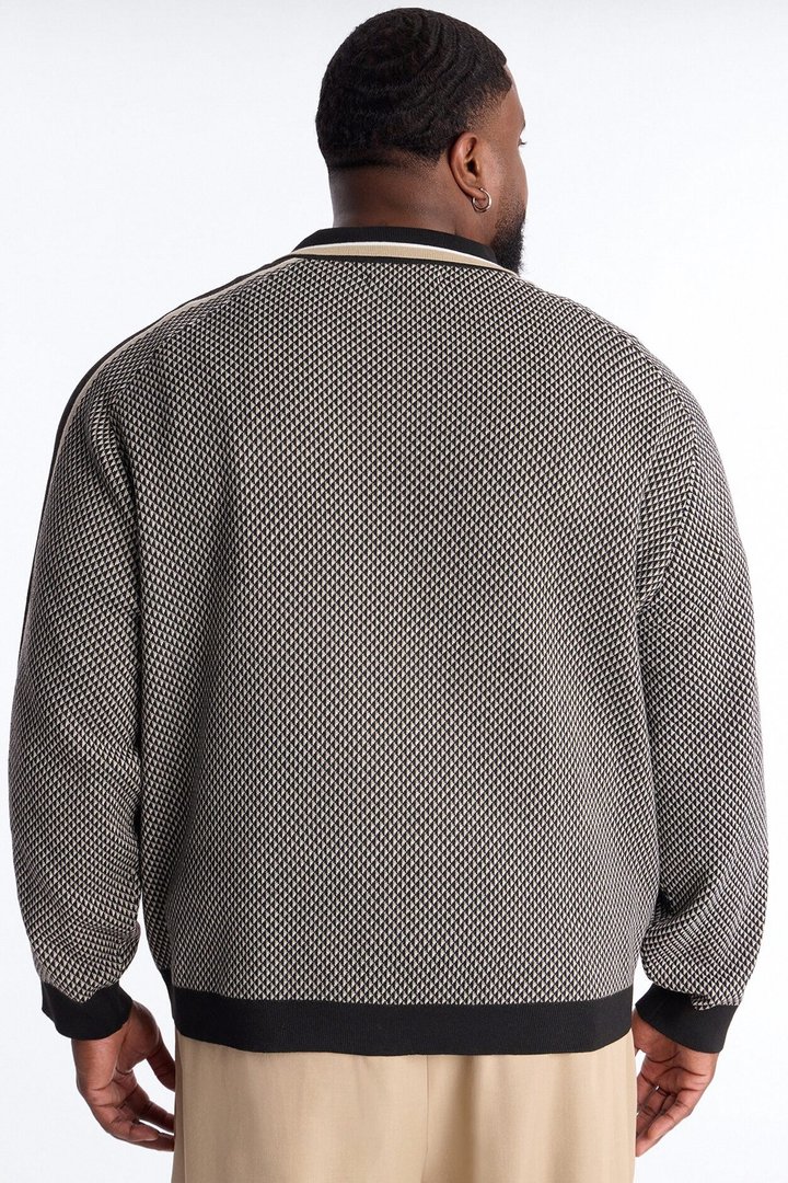 Ashford Knitted Long Sleeve Polo - Black