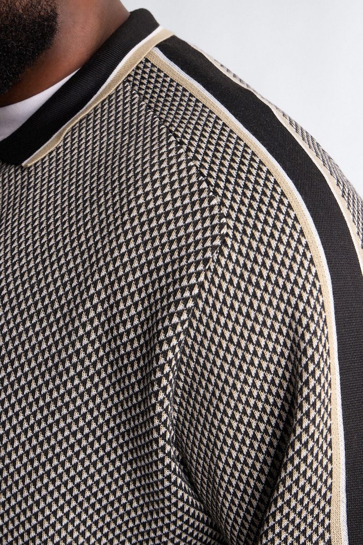 Ashford Knitted Long Sleeve Polo - Black