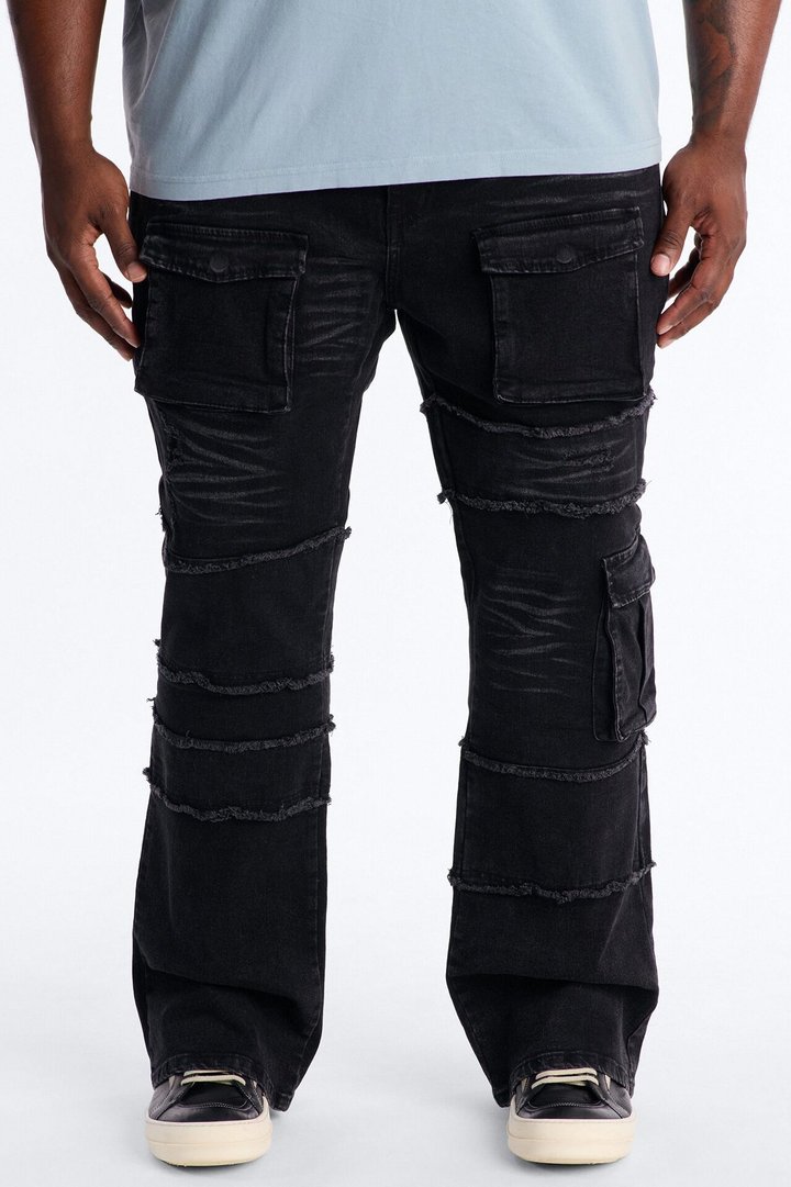 Urban Armor Skinny Stacked Flare Jeans - Black Wash