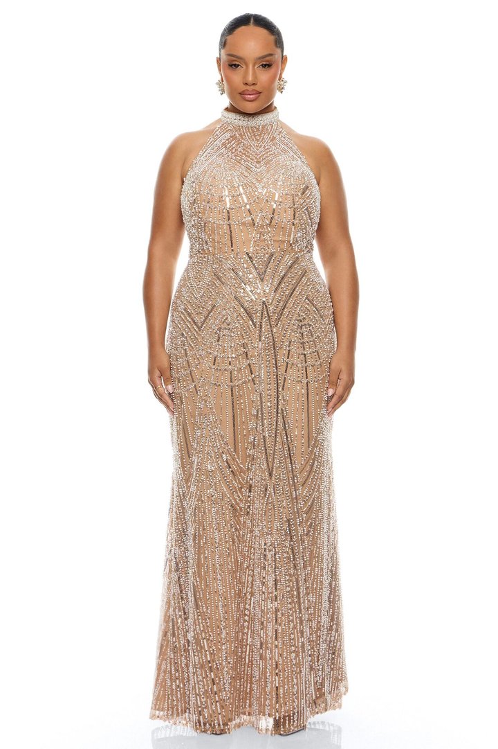 Take Back The Night Embellished Gown - Nude