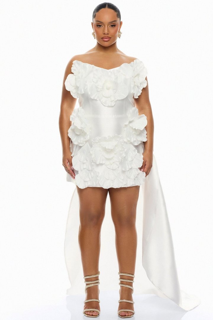 Dara Draped Taffeta Mini Dress - White