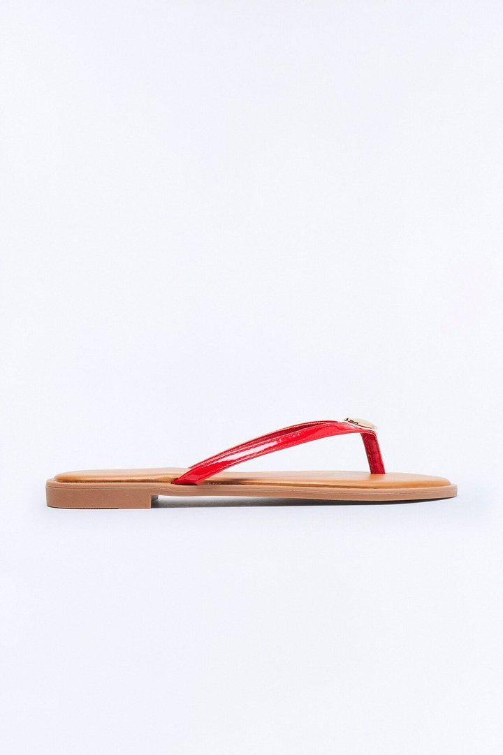 Rici Heart Flip Flops - Red