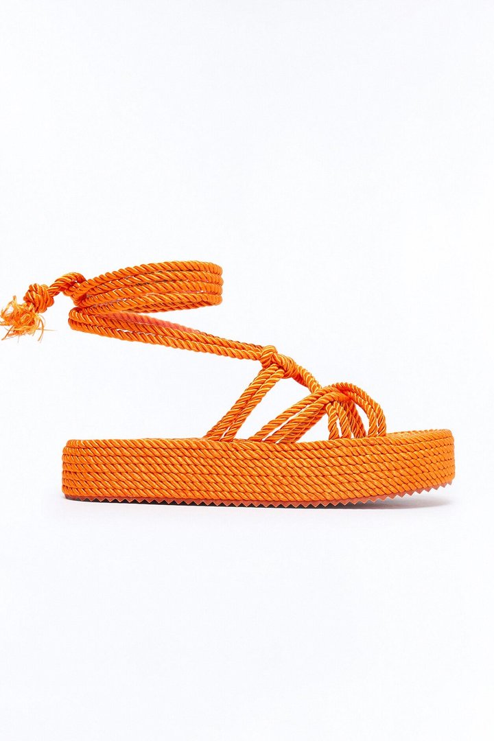 Veronica Flat Sandals - Orange