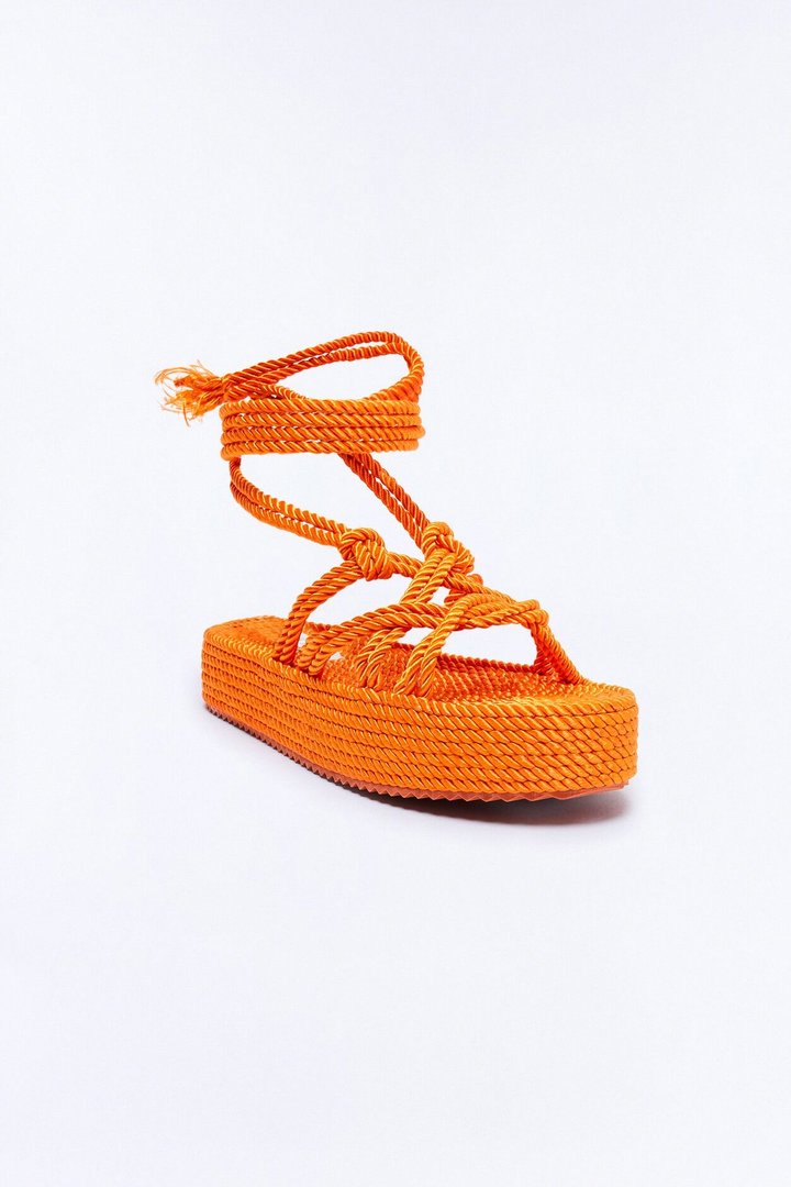 Veronica Flat Sandals - Orange