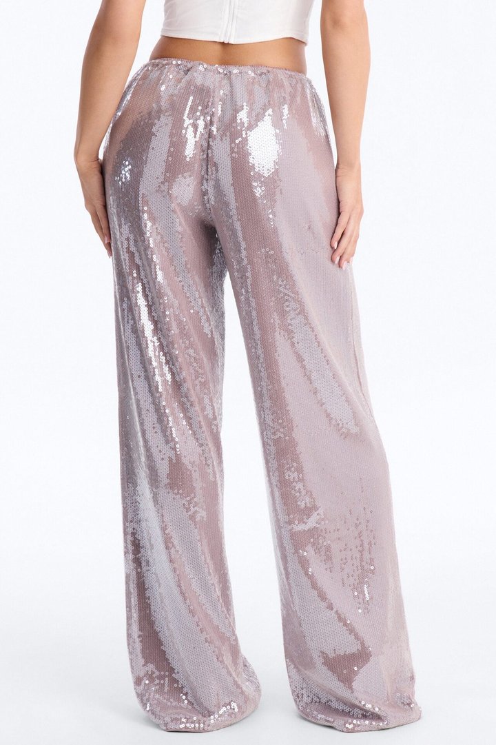 Glow Time Sequin Embellished Pants - Orchid
