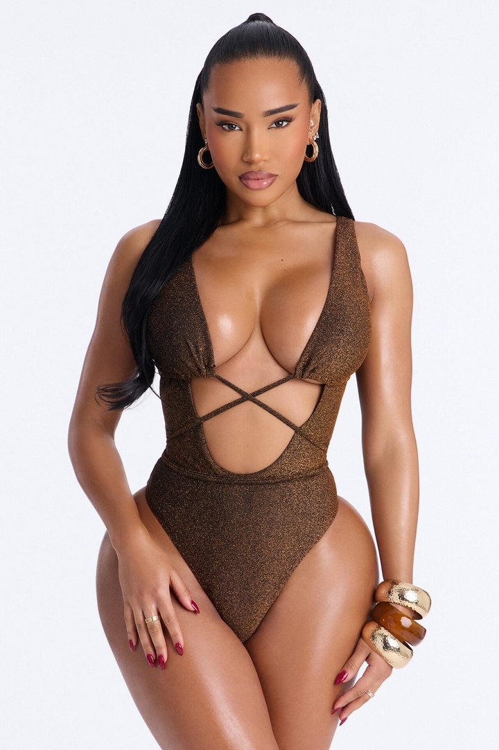 High Temperature 1 Piece Swimsuit - Bronze