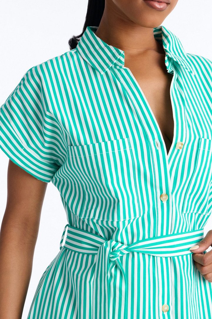 Easy Breezy Maxi Shirt Dress - Green/combo