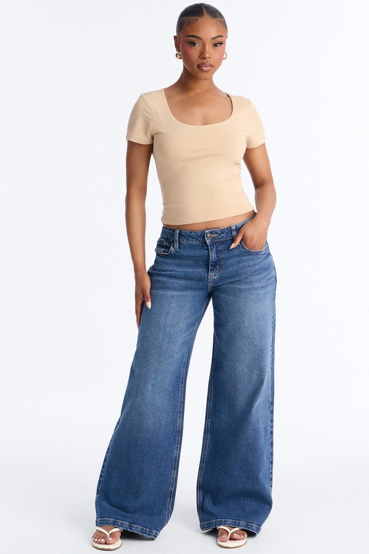 Southie Stretch Wide Leg Jeans - Dark Wash