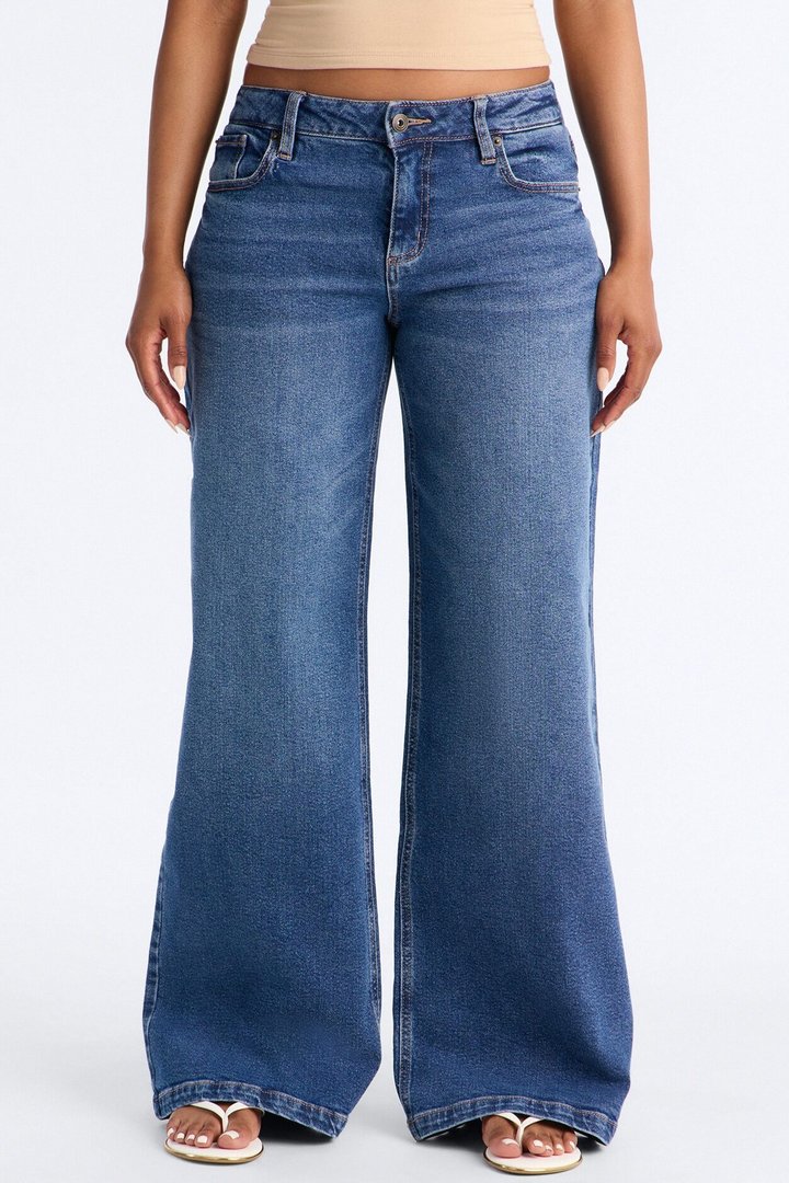 Southie Stretch Wide Leg Jeans - Dark Wash