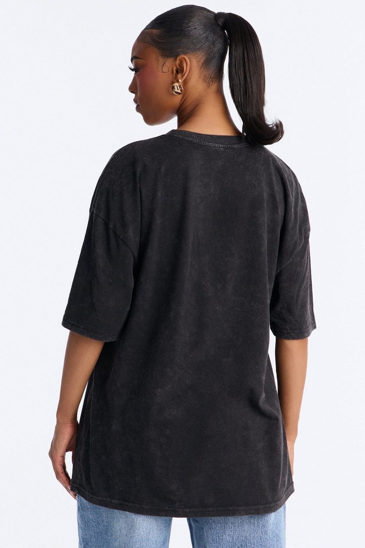 Rugrats Reptar 500 Racing Washed Oversized Tee - Black Wash
