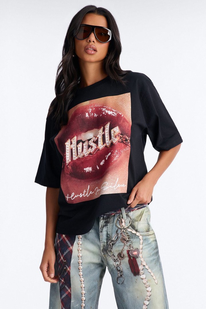 Hustle In Silence Tee - Black
