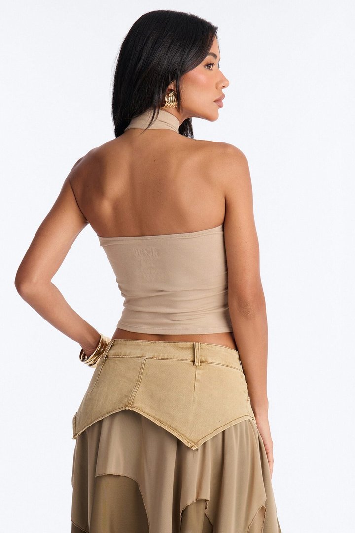 ACDC Criss Cross Halter Top - Sand