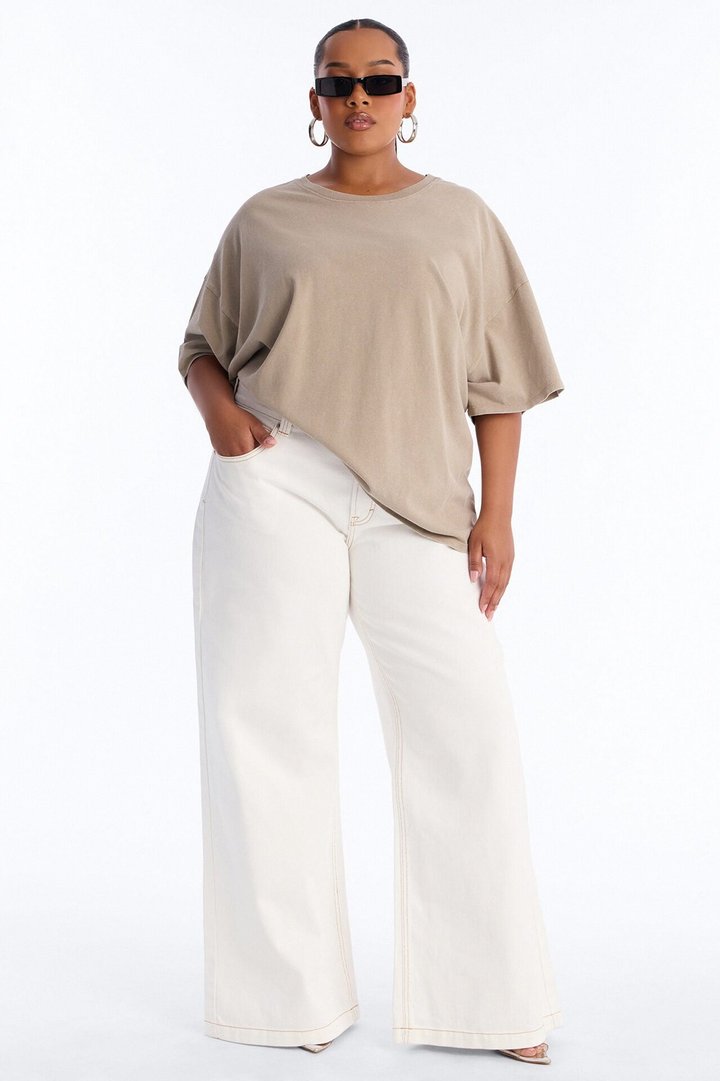 The Washed Oversized Tee - Olive