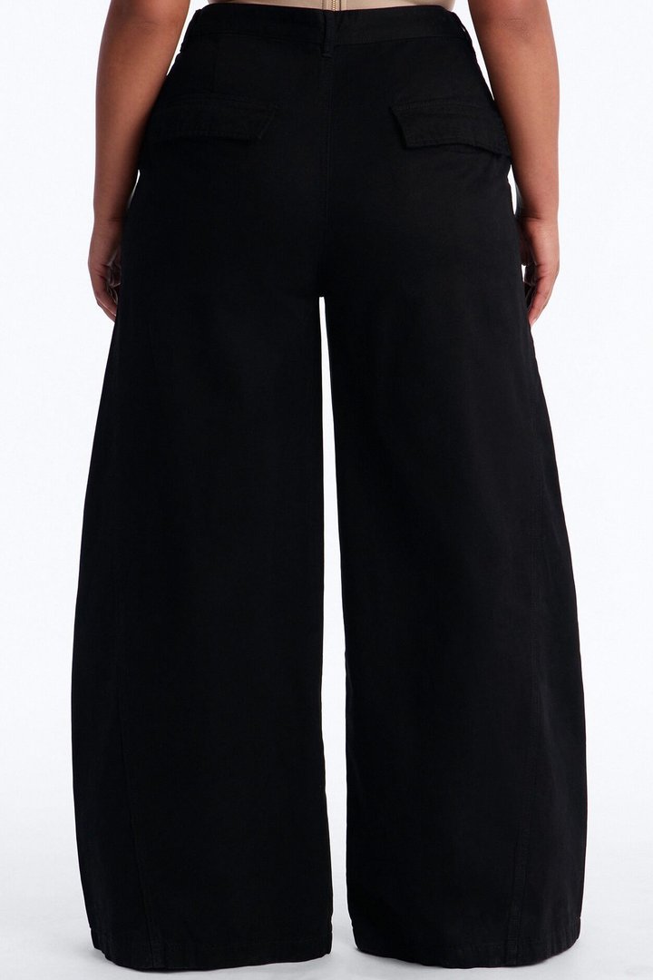 Destiny High Rise Wide Leg Cargo Pant 33″ - Black