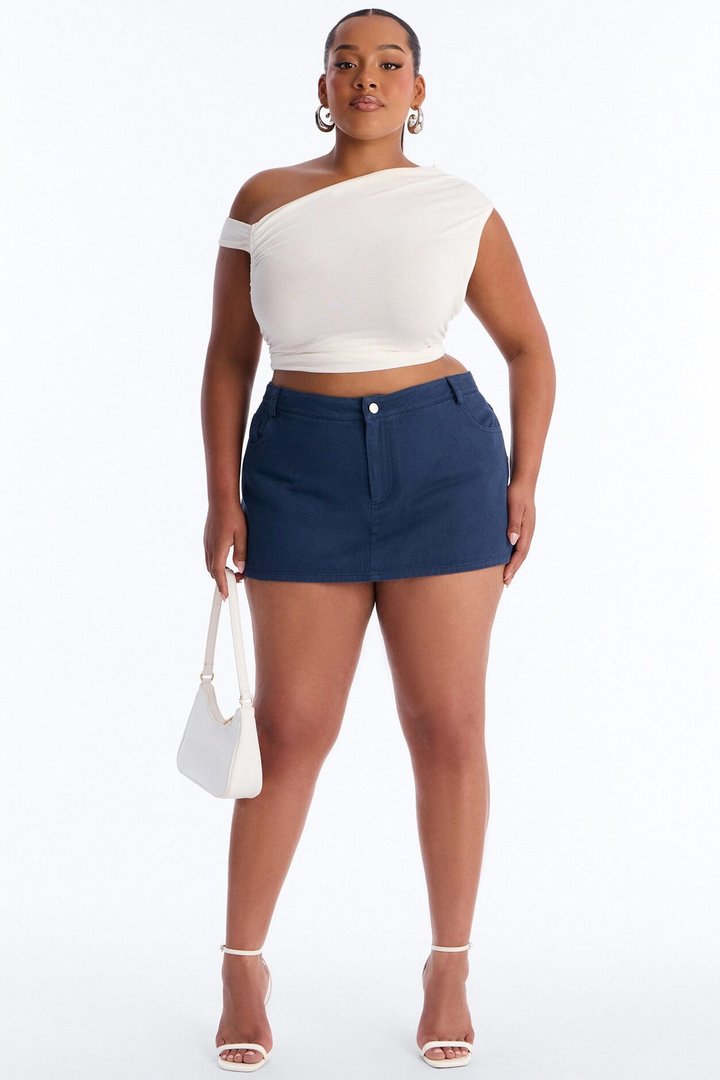 Friday Night Lights Studded Twill Mini Skort - Navy